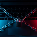 Laptop with a chain and a lock
