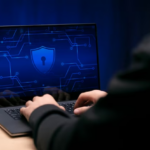 A person works at a computer