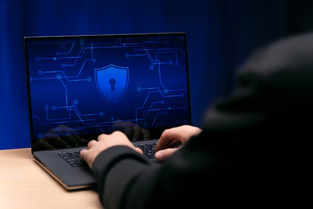 A person works at a computer